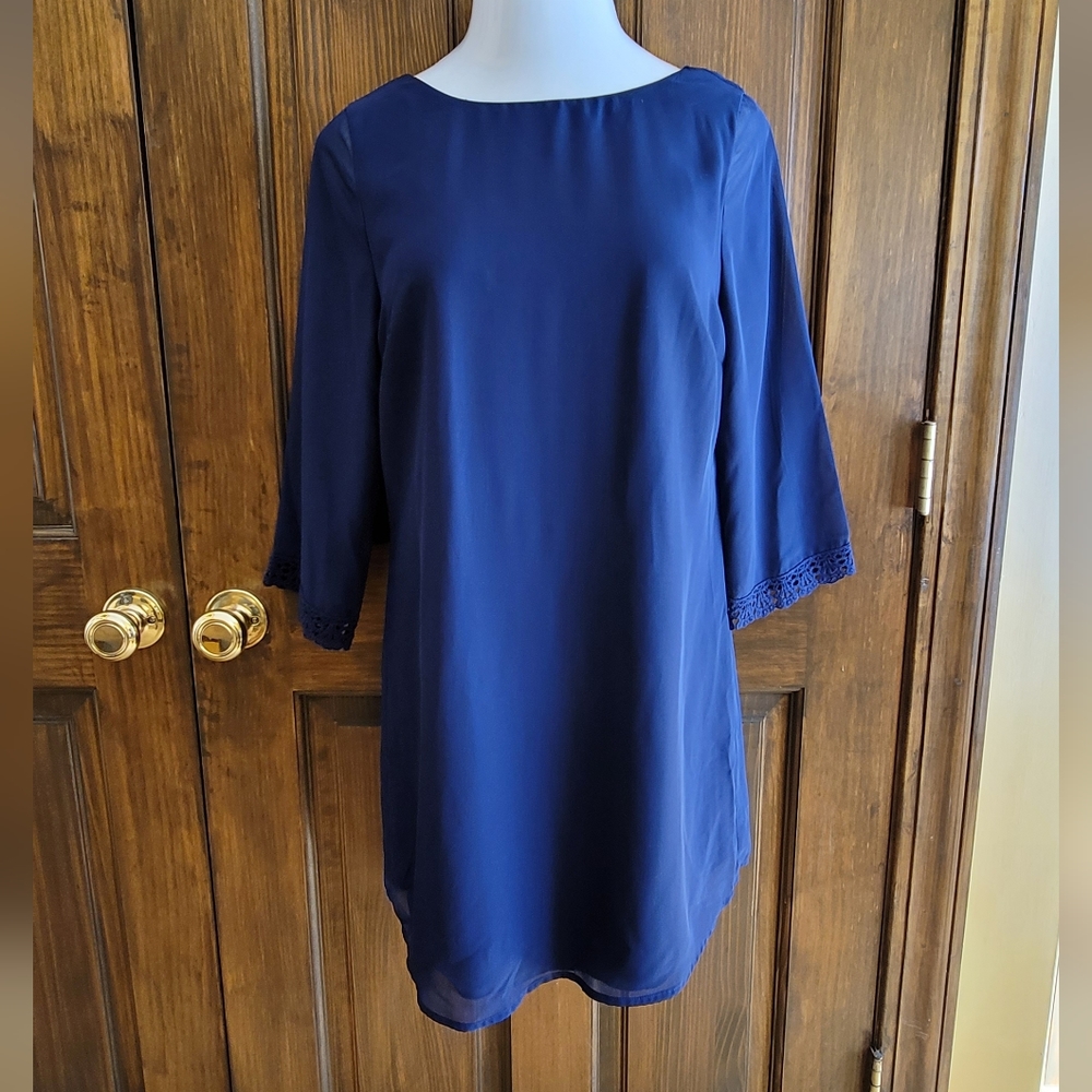 Speecklers Sz 9 Navy Dress P2P 18 L 19